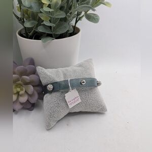 Lia Sophia Teal Bangle with Silver Details